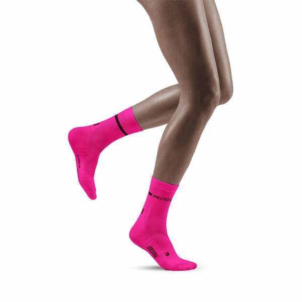 CEP M/W neon mid-cut socks : neon pink