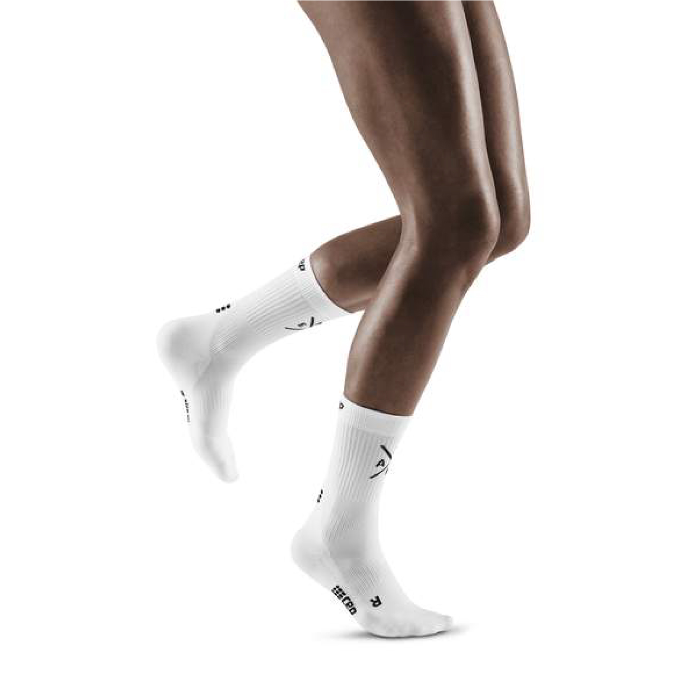 CEP M/W XTRA MILE mid-cut Socks : white/black