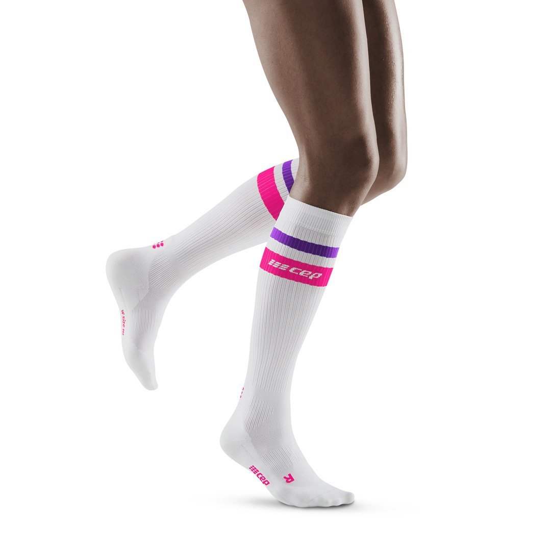 CEP W 80s Socks : white/pink&purple