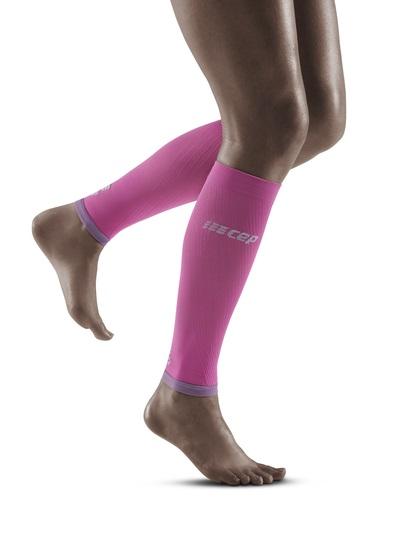 CEP W Ultralight Calf Sleeves : electric pink/light grey